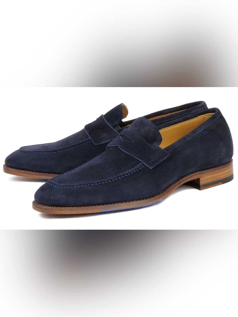 H&M Men's Dark Navy Suede Penny Loafers